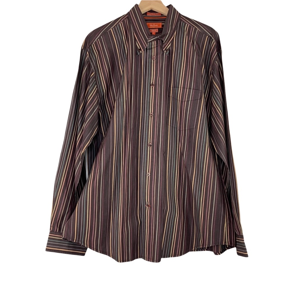 Faconnable Long Sleeve Button Down Shirt Facoclub Vertical Stripe